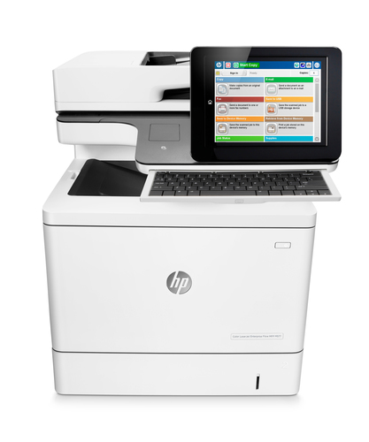 HP Color LaserJet Enterprise Flow MFP M577c, Color, Printer for Business, Print, copy, scan, fax, 100-sheet ADF; Front-facing USB printing; Scan to email/PDF; Two-sided printing Product Image