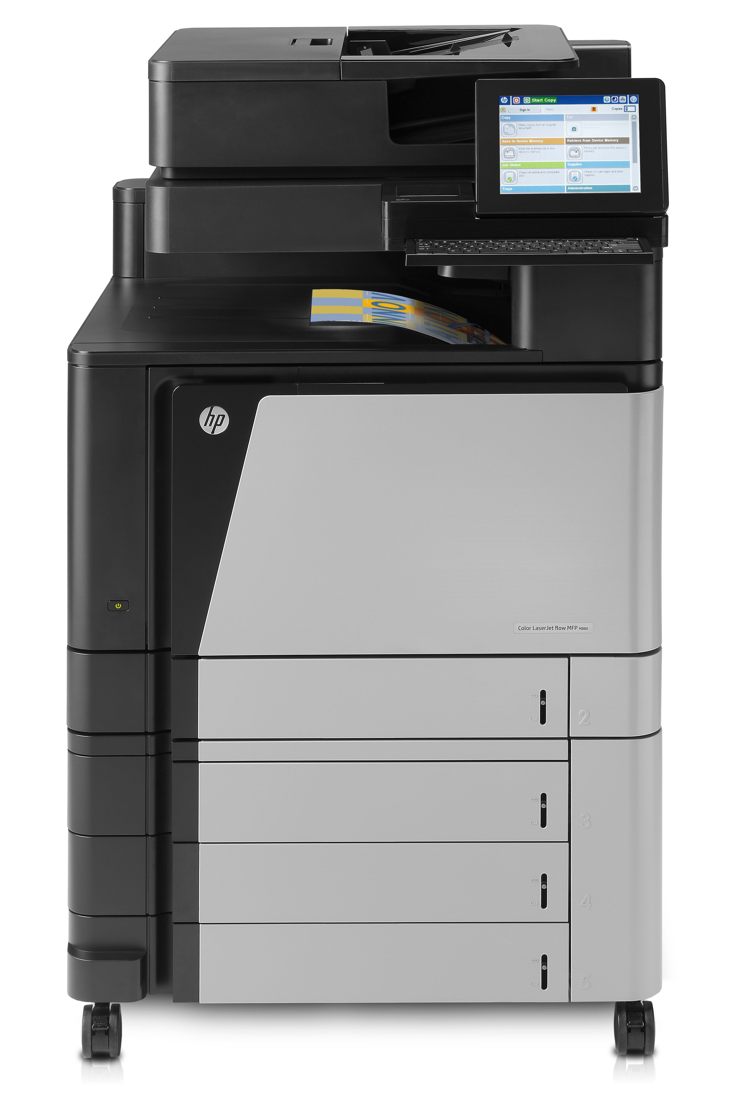 HP Color LaserJet Enterprise Flow LaserJet Enterprise Flow M880z Multifunction Color Printer, Ethernet Only; Copier, Scanner Product Image Front-Center