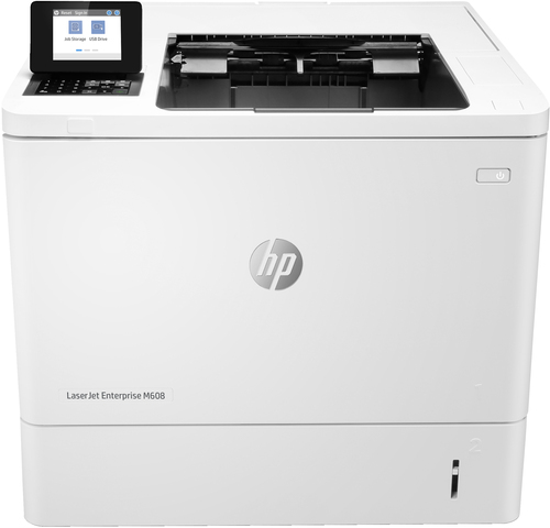HP LaserJet Enterprise M608n, Black and white, Printer for Business, Print, Wireless; Memory card slot; Optional Stapling; JetIntelligence cartridge Product Image
