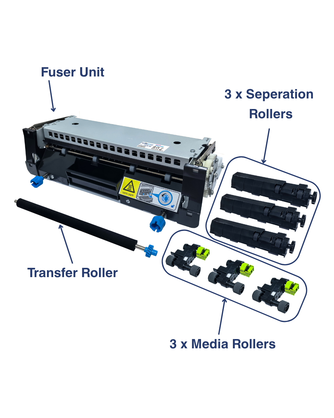 HP CE979A image transfer kit components